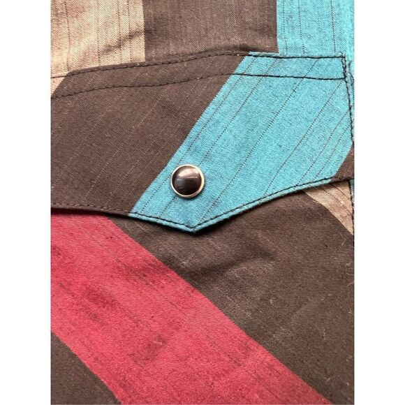 VINTAGE Rustler Mens Western Button-Down with black Pearl buttons & X-Long Tails - Picture 2 of 7